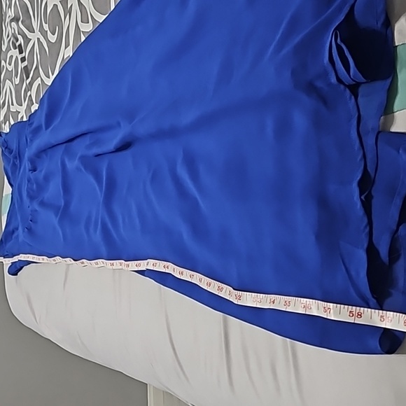 Blue V Neck Chiffon Maxi Dress - Picture 10 of 11